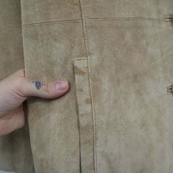 Croft & Barrow Suede Jacket Women XL Beige Formal Boho Career Tailored Classic - Picture 9 of 16